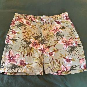 Floral Khaki Shorts